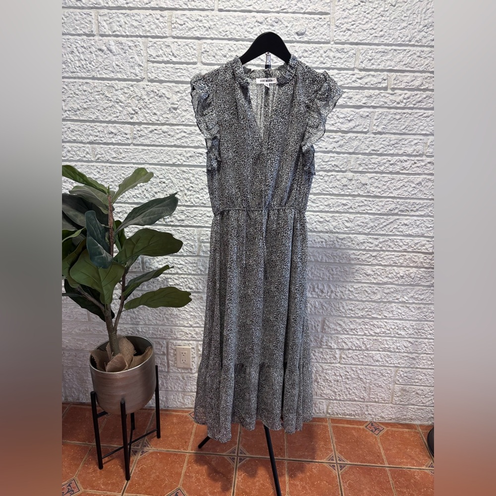 Steve Madden Black and White Printed Maxi Dress